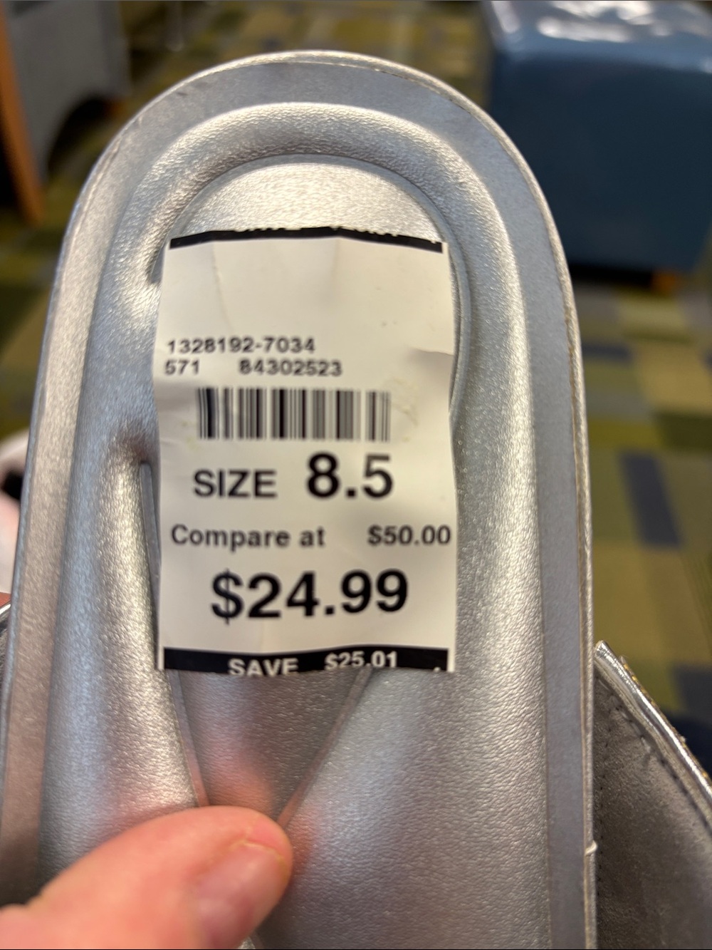 NWT Easy Spirit SEJUDYs Glittering Silver Slip On Sandals Criss Cross Straps 8.5 - Picture 10 of 16